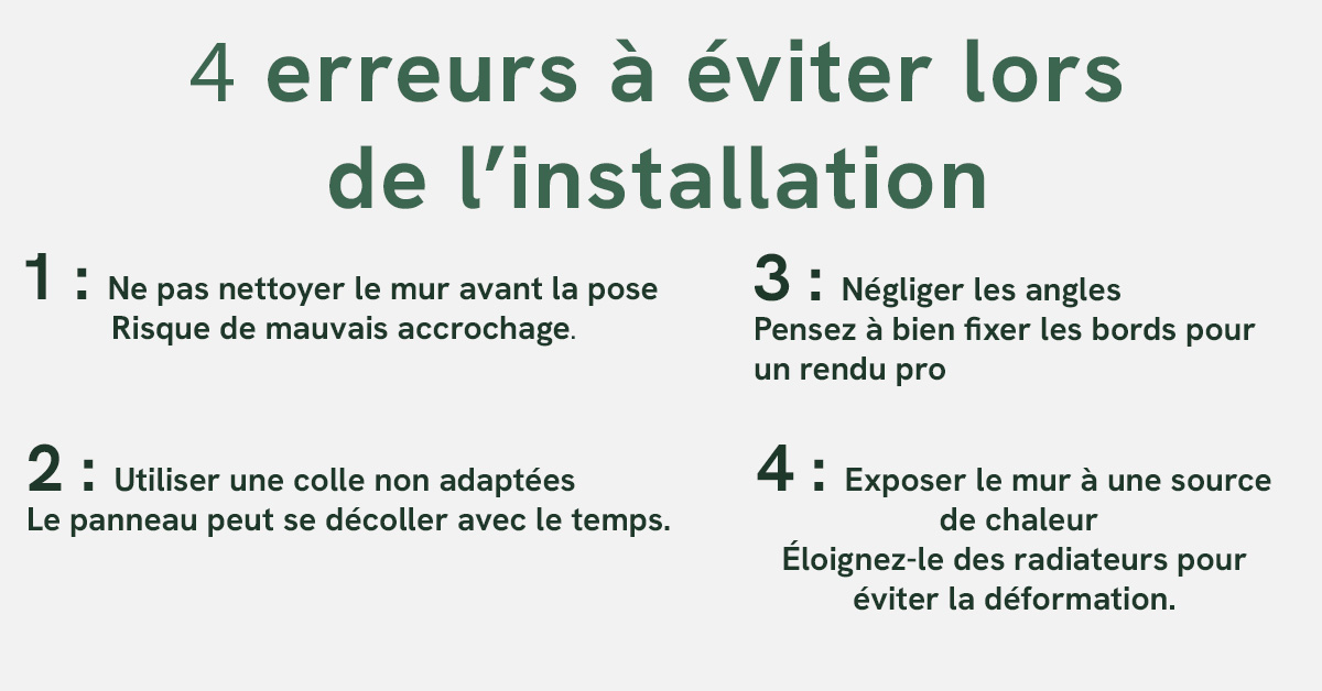 Infographie : Les 4 erreurs à éviter lors de l'installation