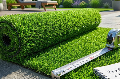 Calculer la surface de gazon synthétique à acheter : guide